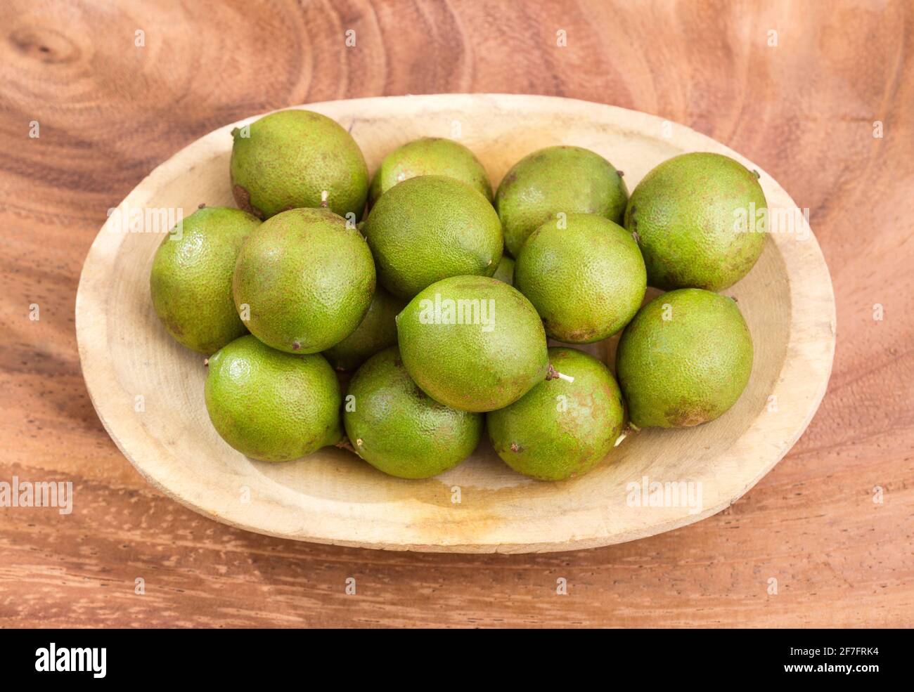 Fresh ripe peeled quenepa fruit Melicoccus bijugatus. Top view Stock