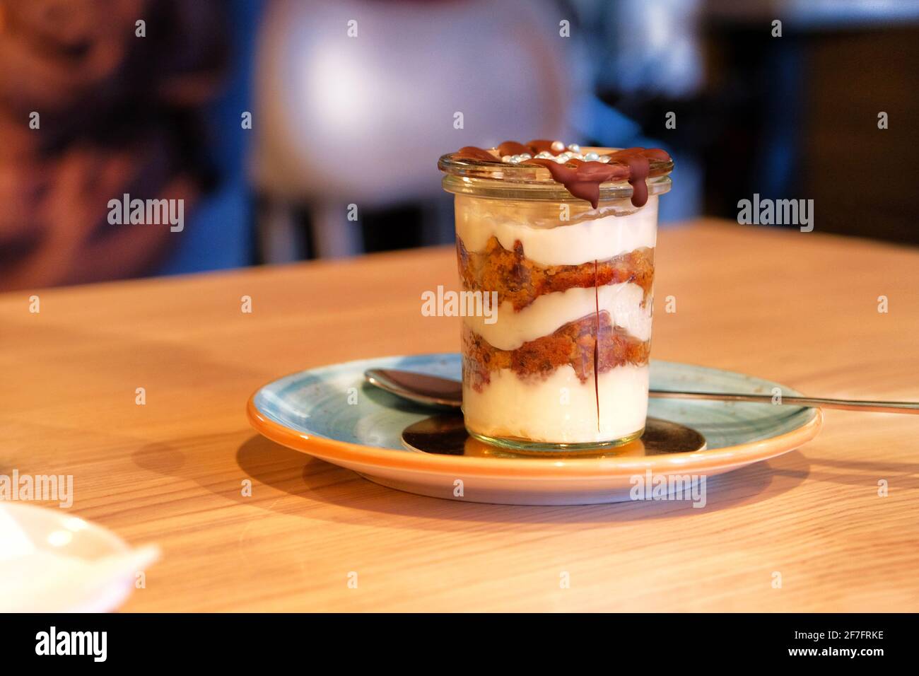 Traditional Italian dessert on cafe table Stock Photo Alamy