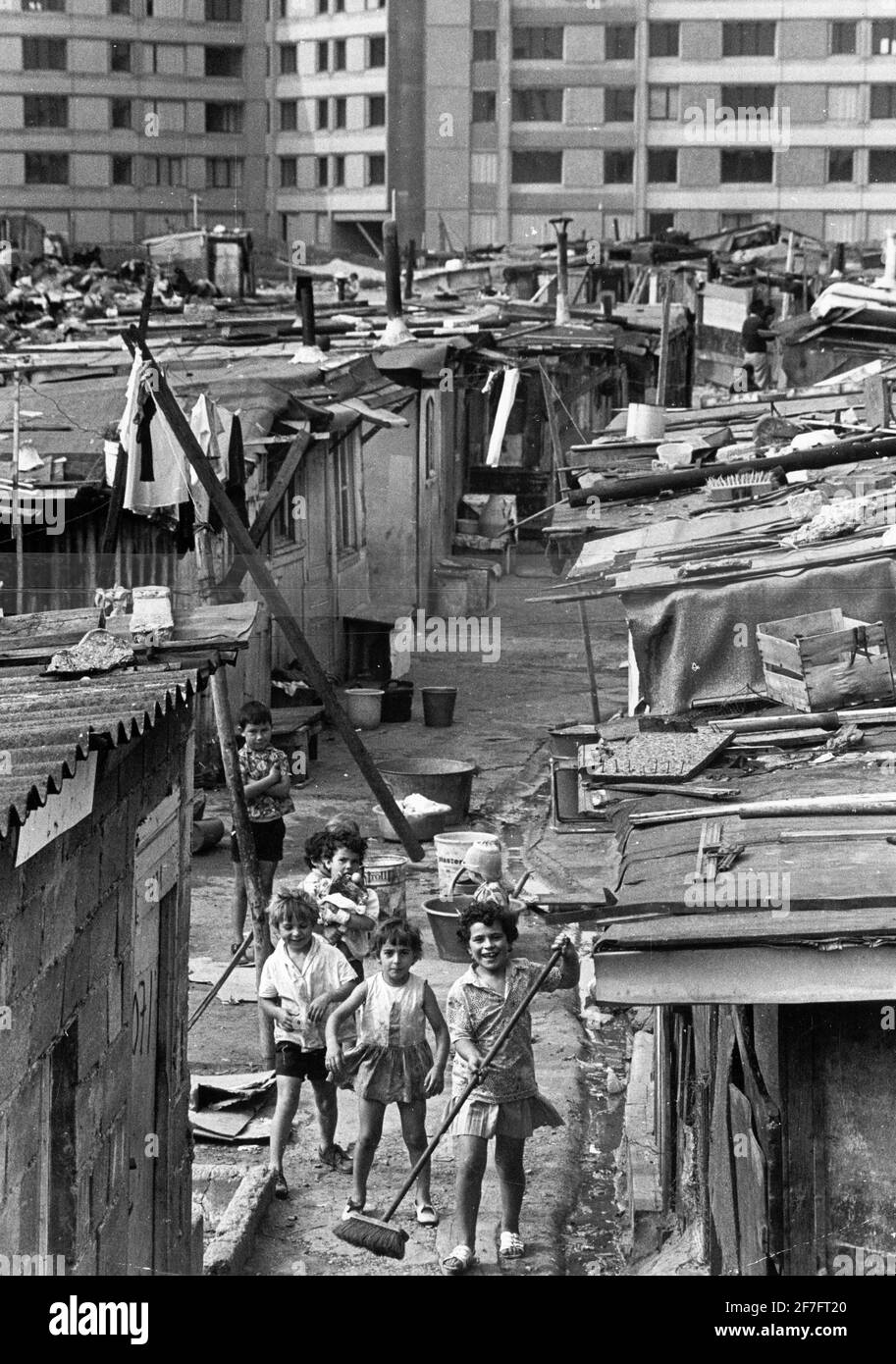 In just under 25 years, most of people will live in cities, probably in worse conditions than these immigrant children in one of Paris' slums. The major cities of developing countries are already struggling under the pressure of people fleeing the countryside. Photo: Stig A Nilsson / DN / TT / code 43 Stock Photo