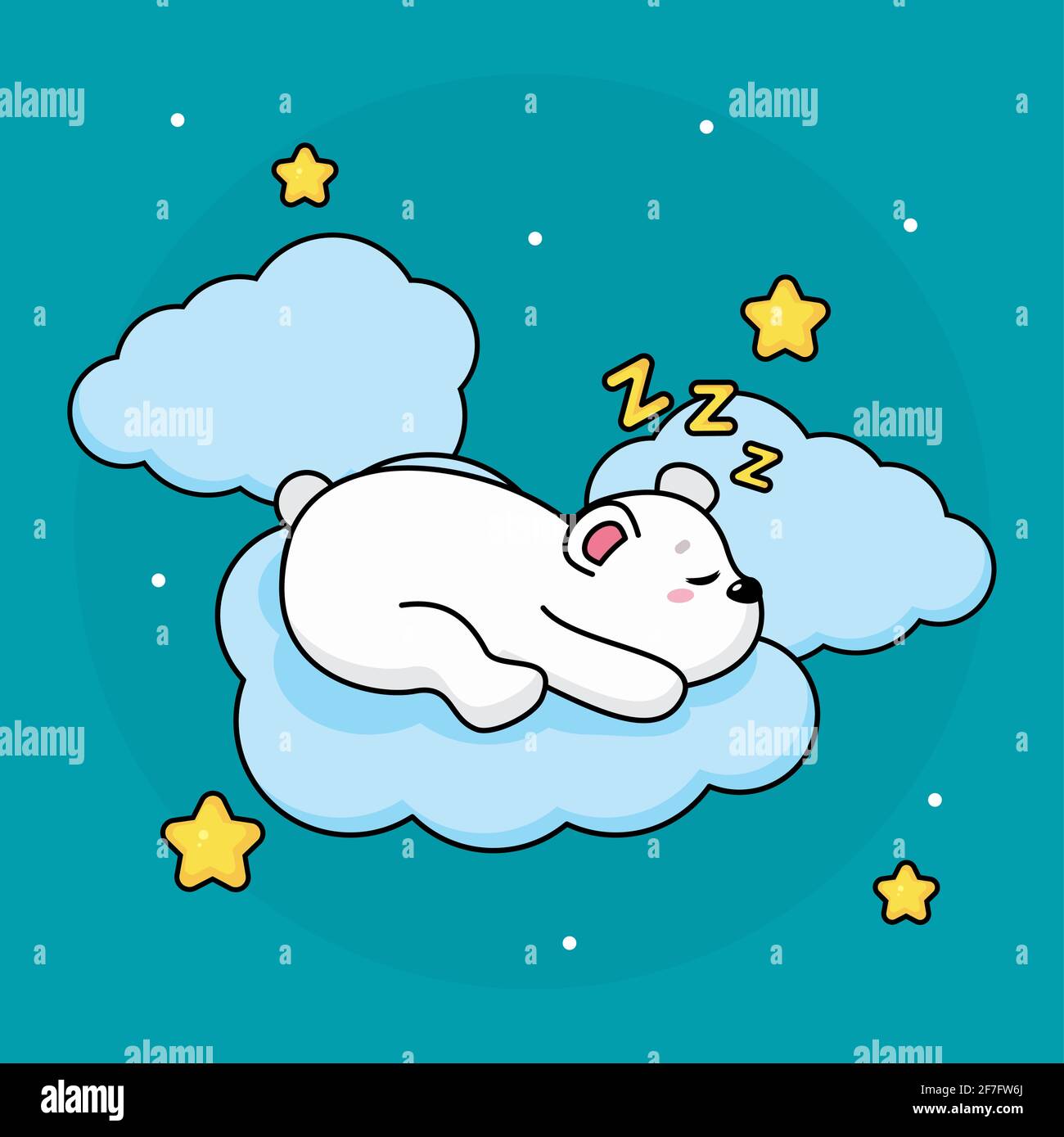 cute bear sleeping on sky Stock Vector Image & Art - Alamy