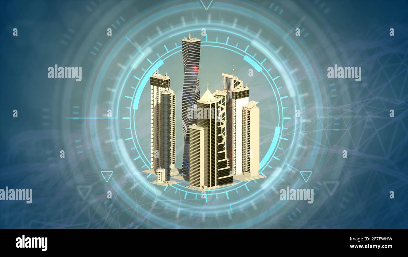 cg industrial 3d illustration, city stress - urban district 3d renders ...