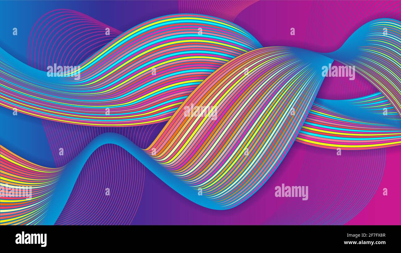 Wavy bright colored abstract background. Vector illustration Stock Vector