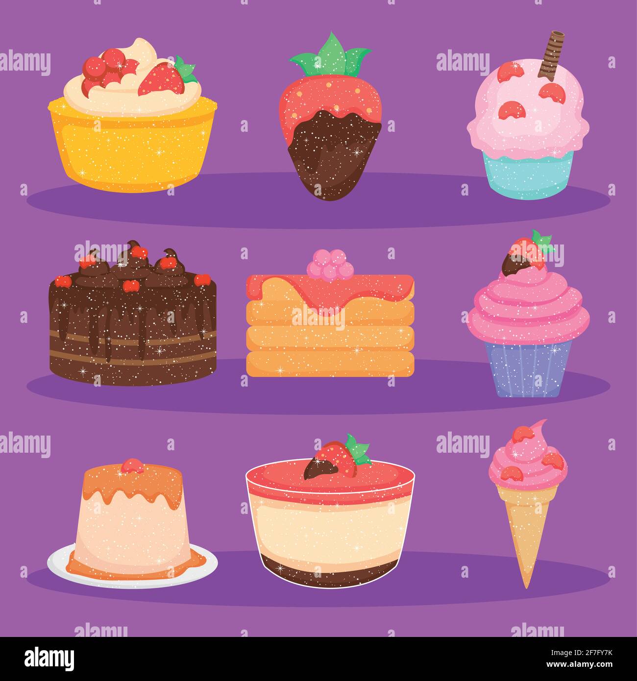 ice cream and desserts set Stock Vector Image & Art - Alamy