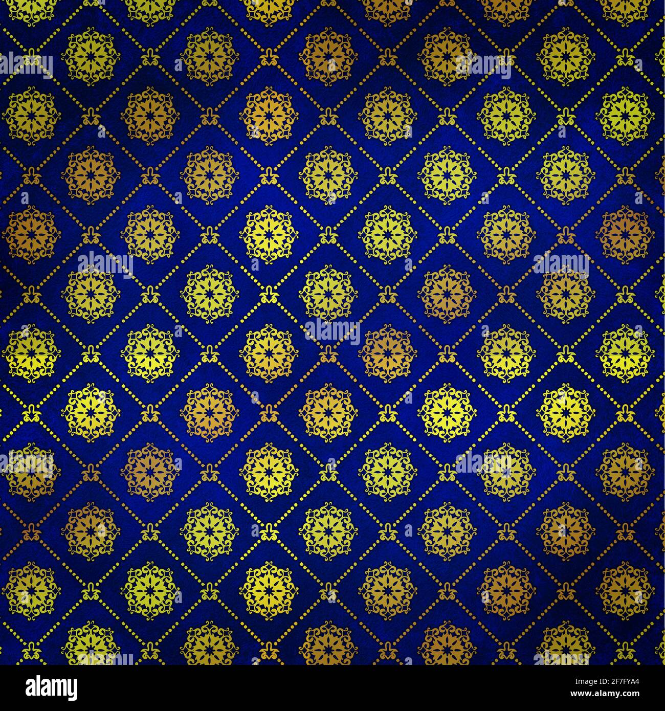 Background template pattern structure floral ornament gold shiny blue edge  dark middle light beauty antique wallpaper baroque checkered noble fabric  Stock Photo - Alamy