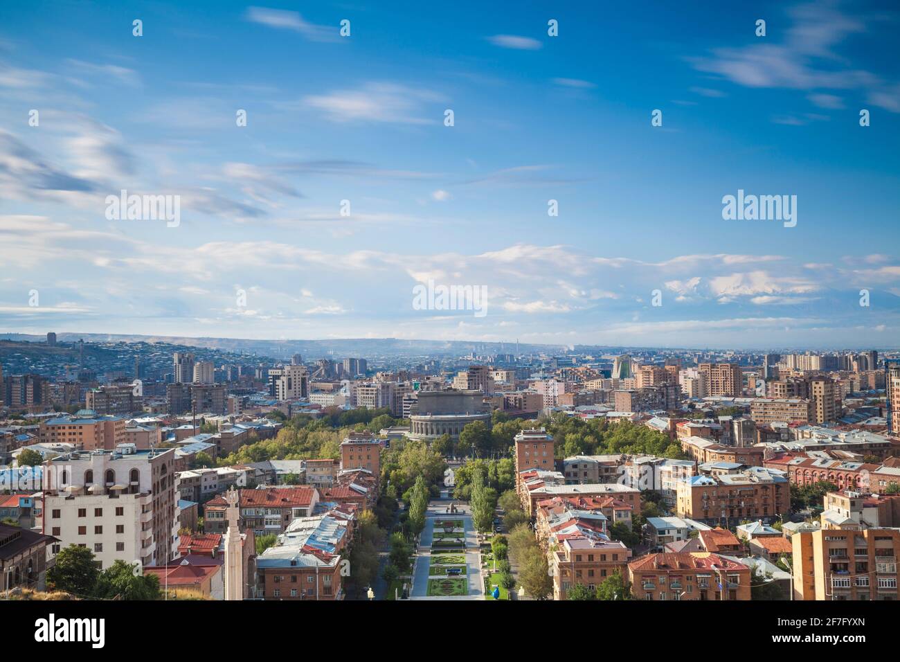 Armenia, Yerevan, View of Yerevan and Mount Ararat Stock Photo