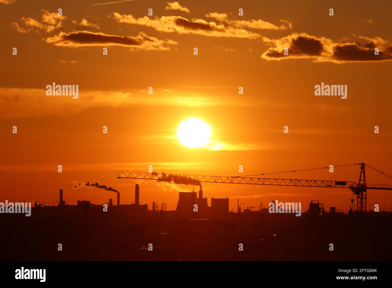 Sunset in Berlin Germany Stock Photo