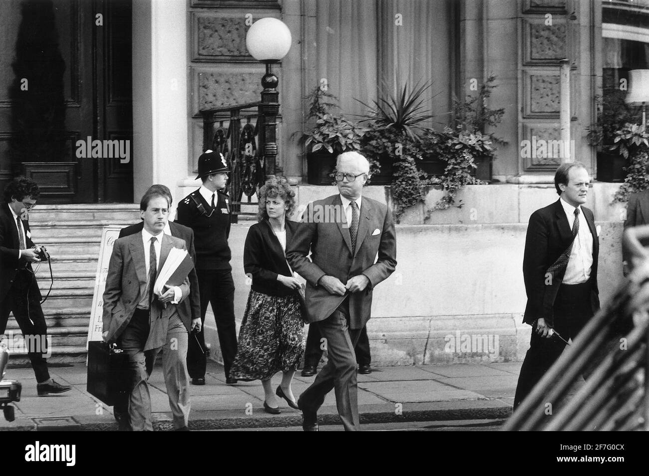 Douglas Hurd crossing the road in London Street Stock Photo Alamy