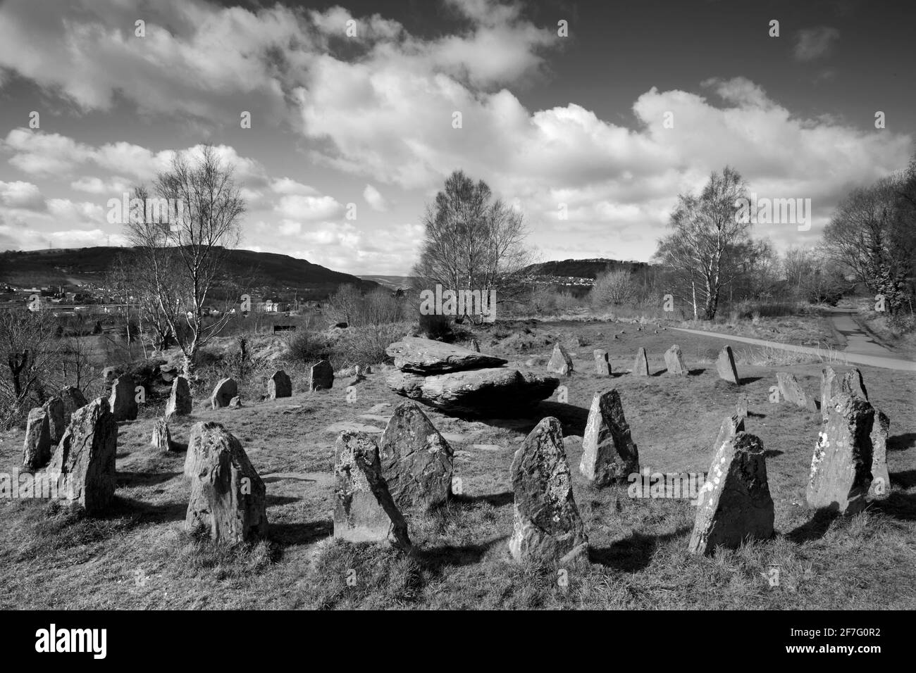 Ancient Gorsedd Stones, Pontypridd, Rhondda Cynon Taff, South Wales, UK