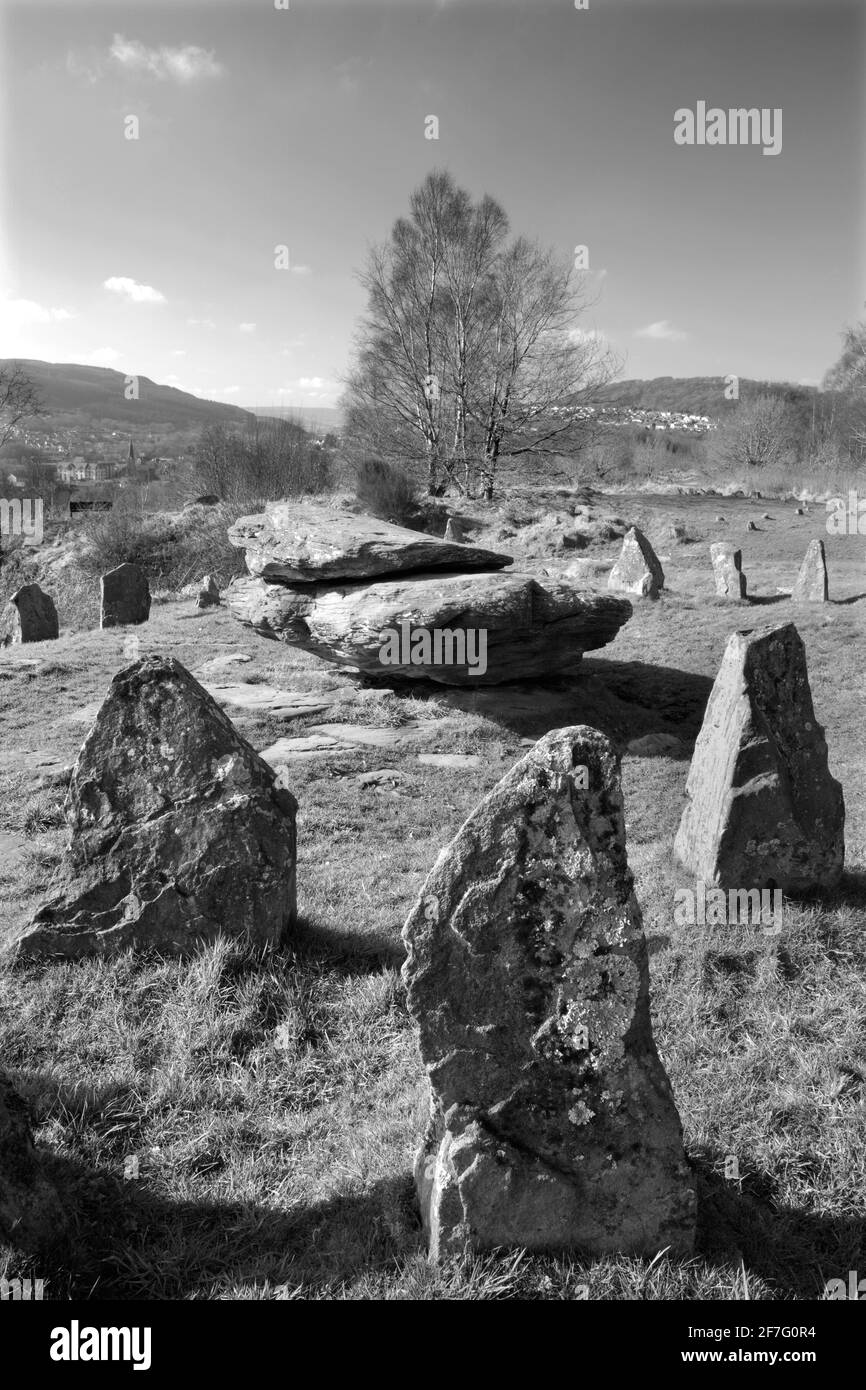 Ancient Gorsedd Stones, Pontypridd, Rhondda Cynon Taff, South Wales, UK