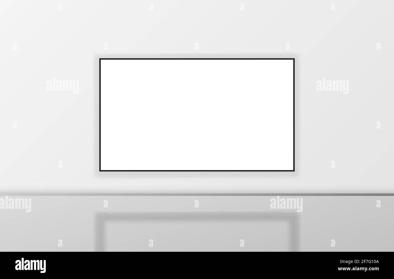 Scene presentations board, table white display. Vector illustration