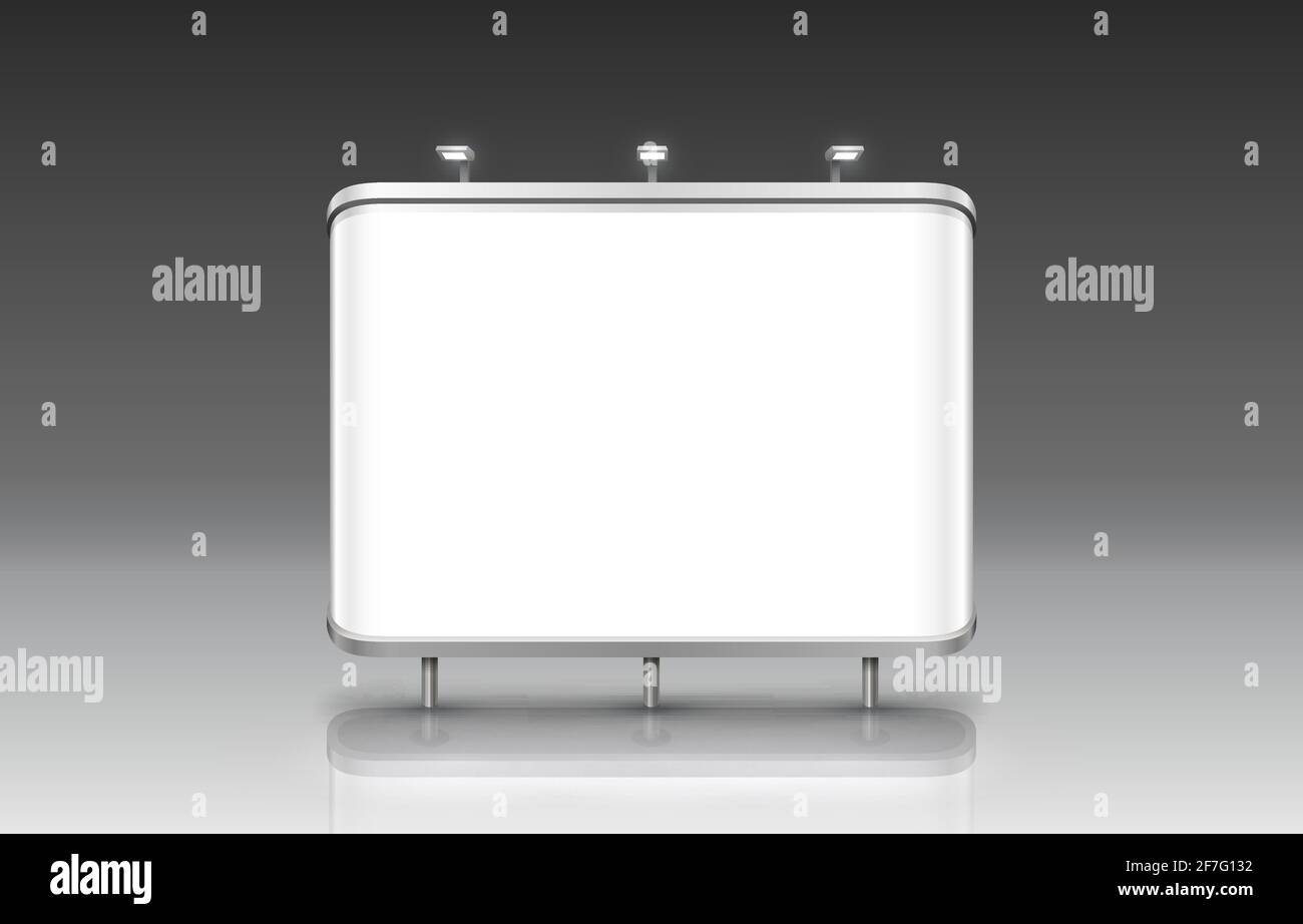 Scene presentations board, table white display. Vector illustration Stock Vector