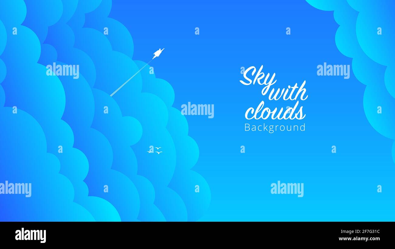 Blue sky and clouds background vector illustration. Stock Vector