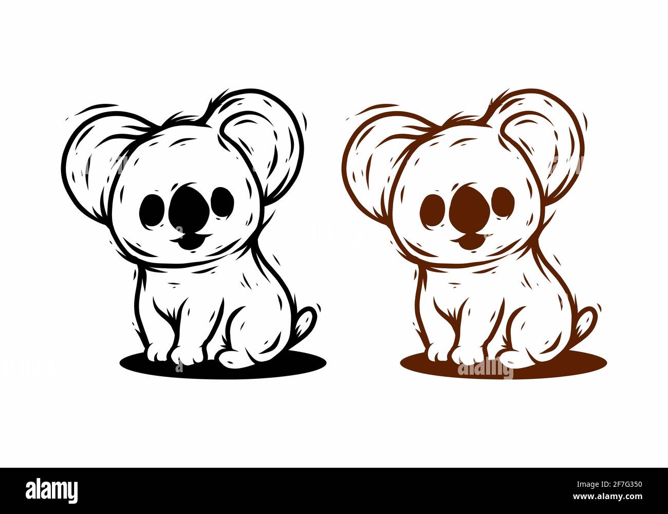 Line art drawing illustration of koala design Stock Vector Image & Art
