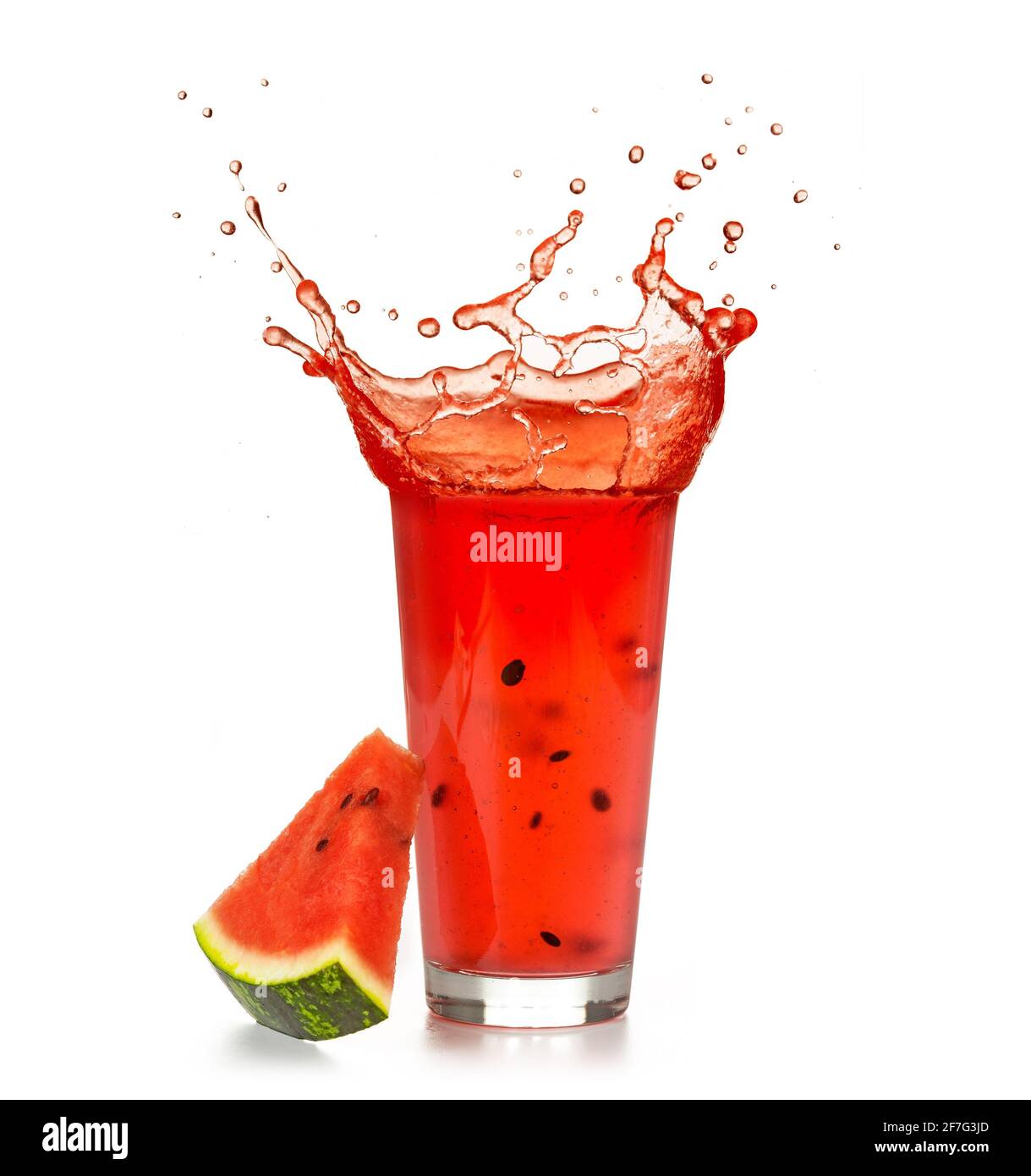 watermelon juice drinking glass splashing isolated on white background Stock Photo Alamy