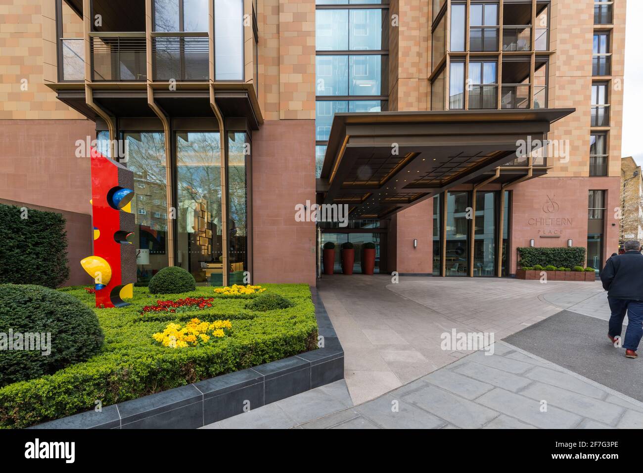 Main entrance to Chiltern Place, a luxury apartment complex in Chiltern