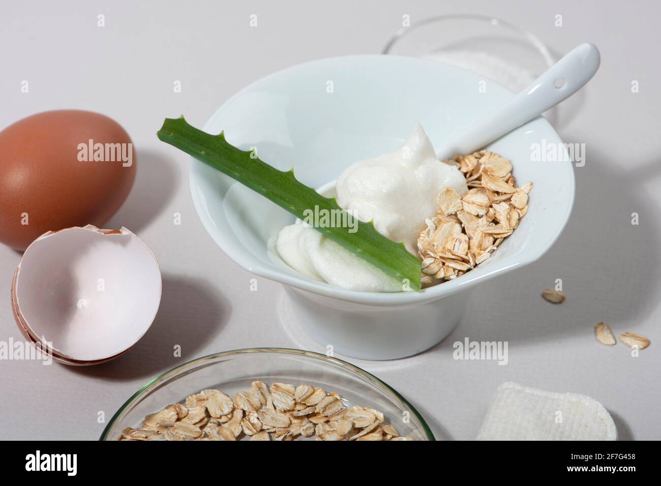 Egg White Face Mask ingredients. Whipped egg white, aloe, sugar