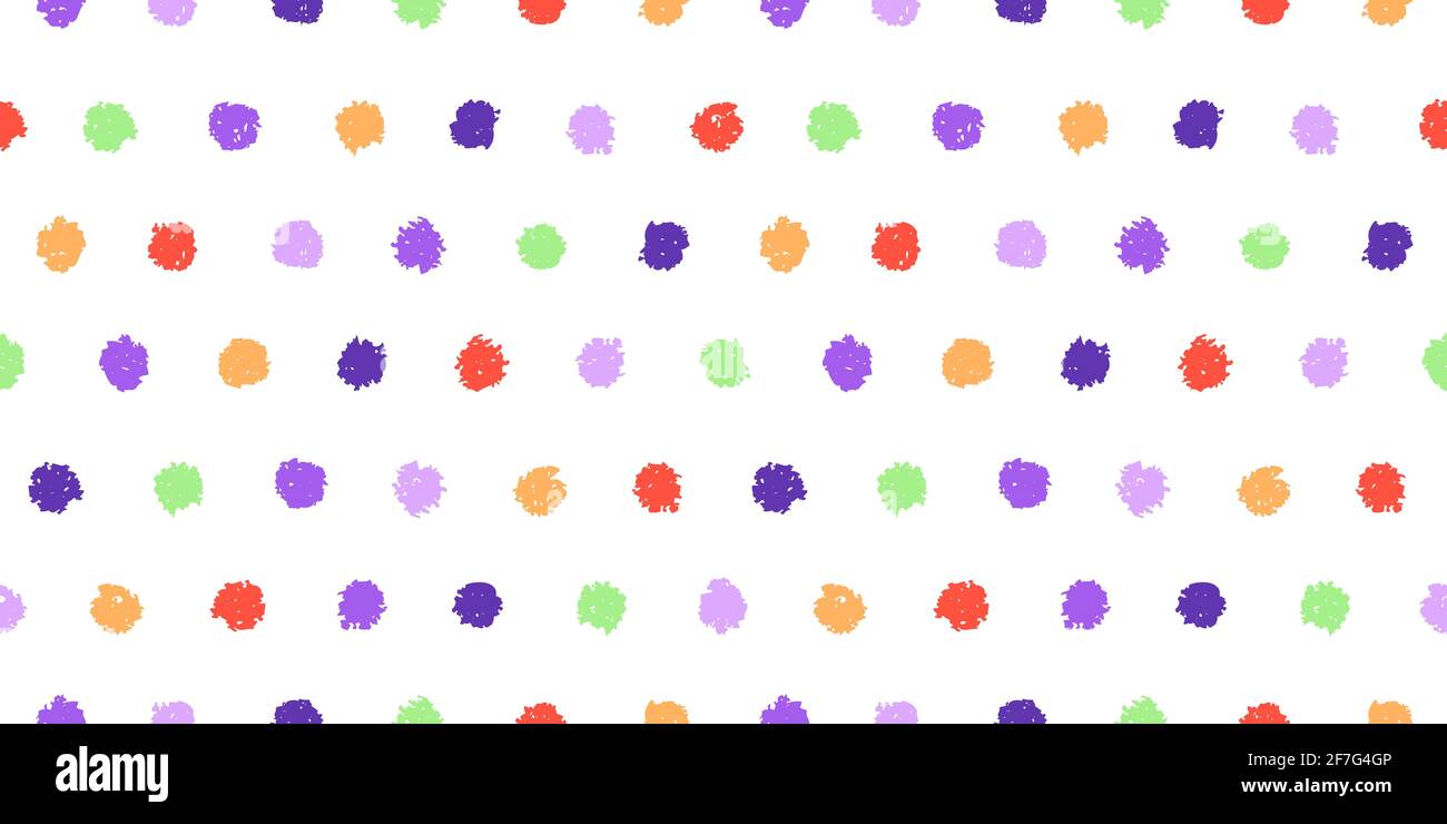 Polka dot seamless pattern with hand painted circles Stock Vector