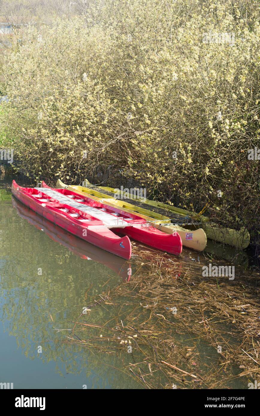 Canoes on a canal Stock Photo Alamy