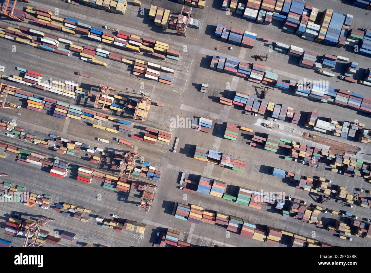 Shipping containers in the port city of Turkey Stock Photo Alamy