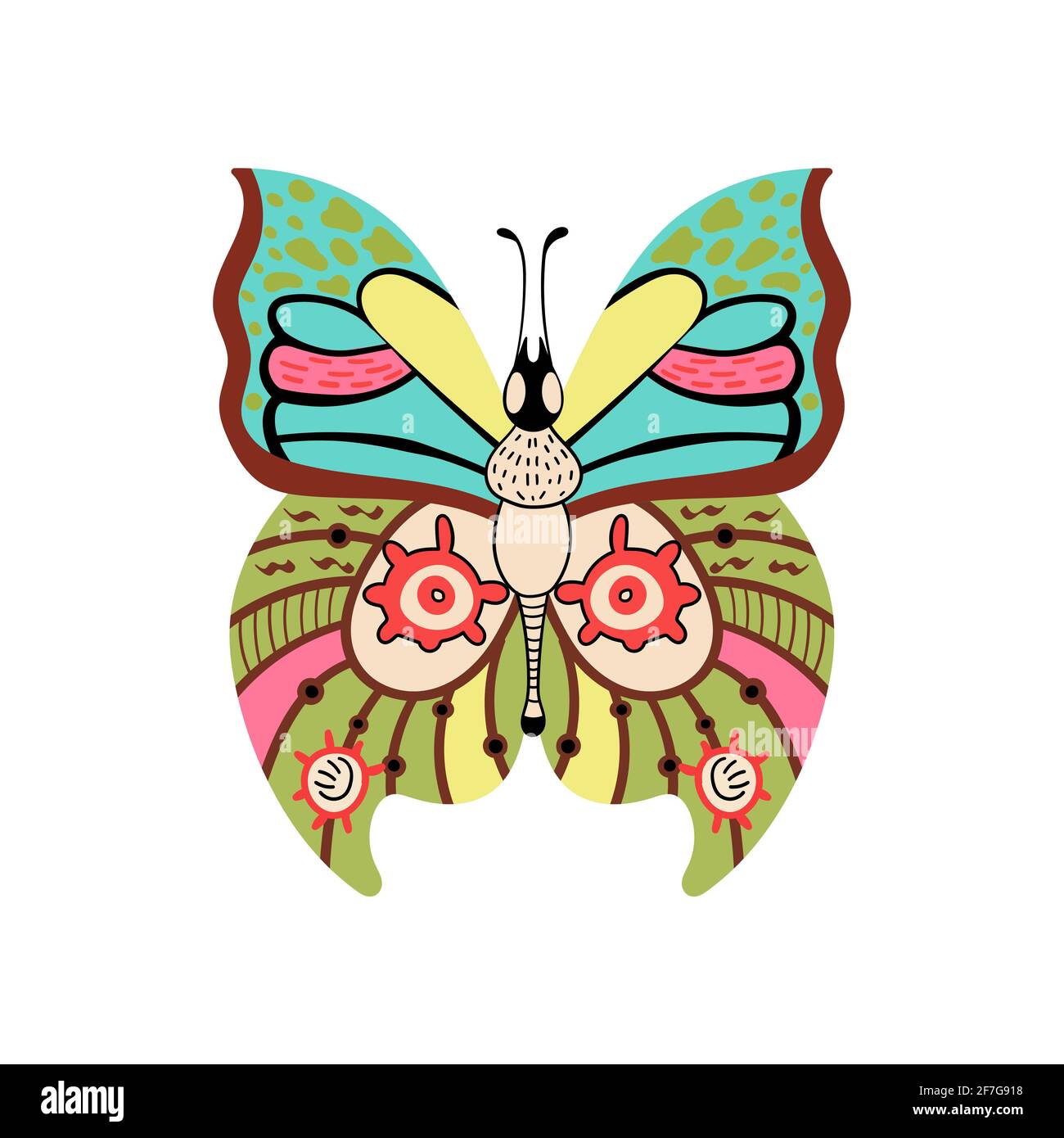 Butterfly abstract pattern on wing Insect vector Stock Vector Image ...