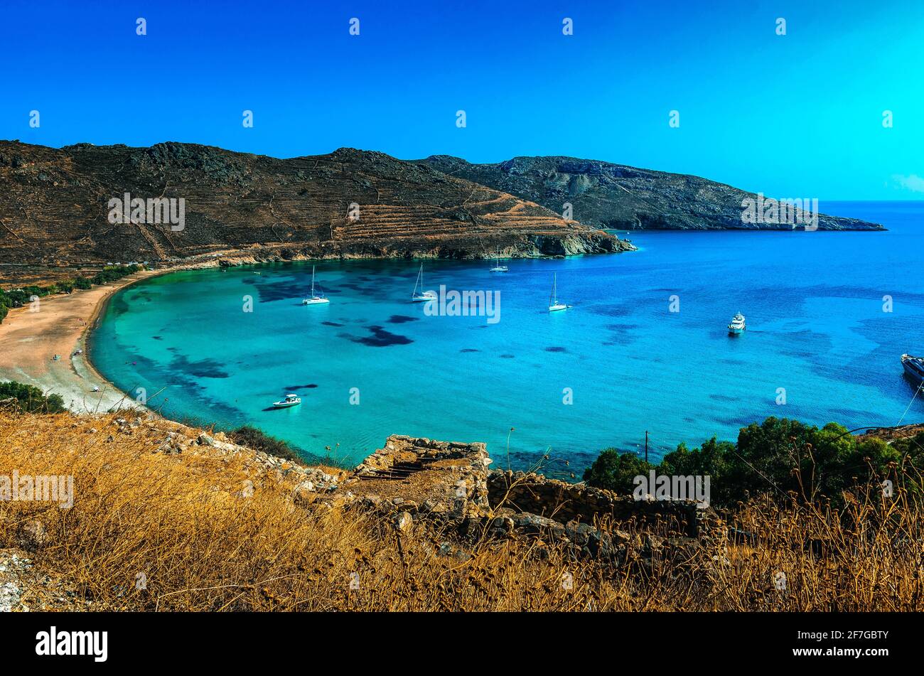 Emerald beach of Serifos Stock Photo