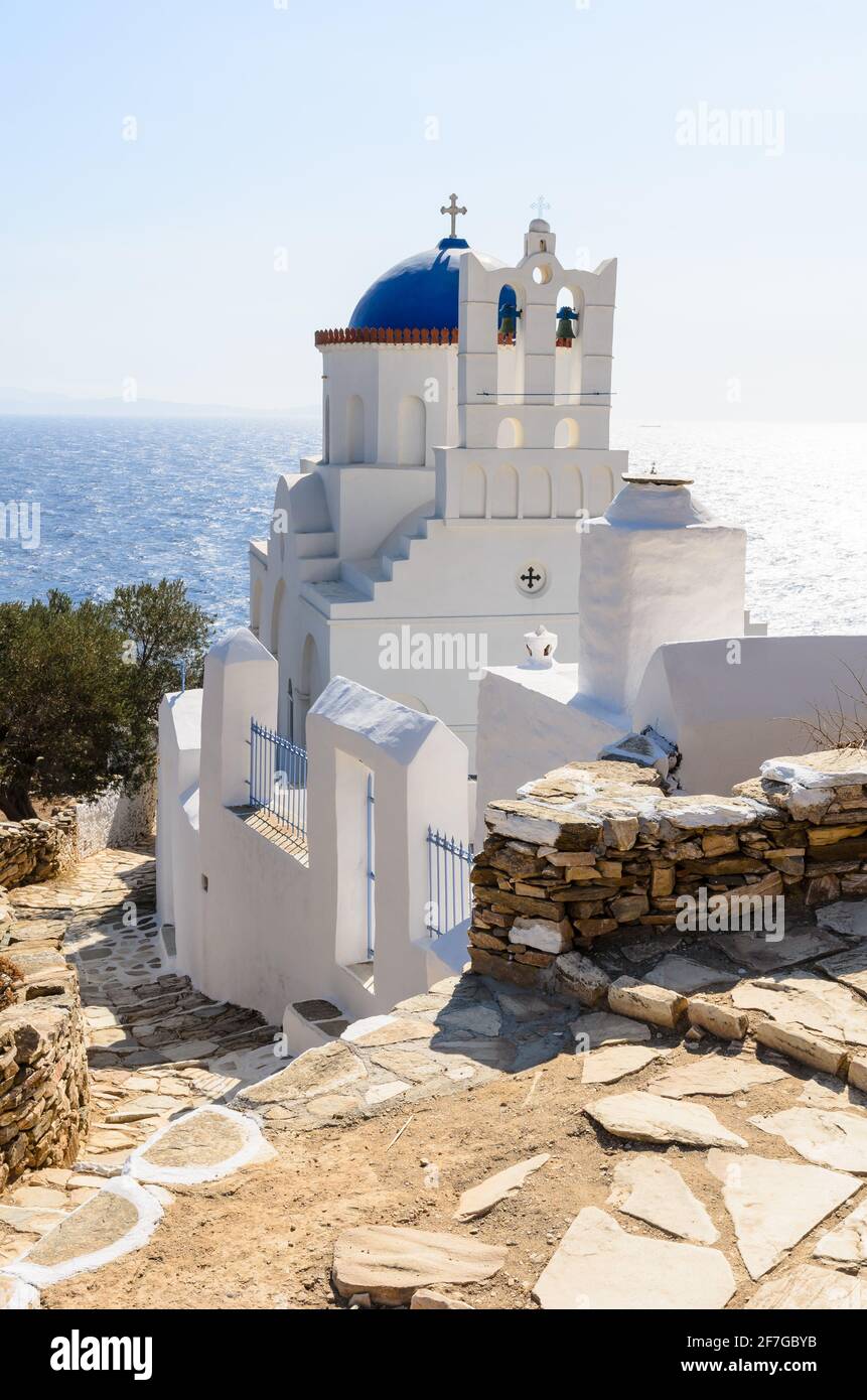 White church in Sifnos Stock Photo