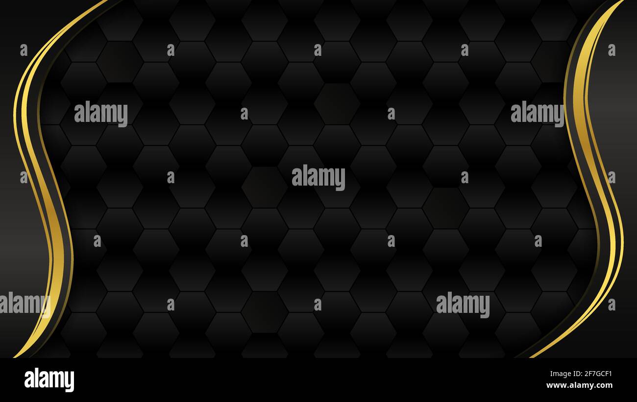 Luxurious elegant background with black gradient hexagons. Vector illustration Stock Vector