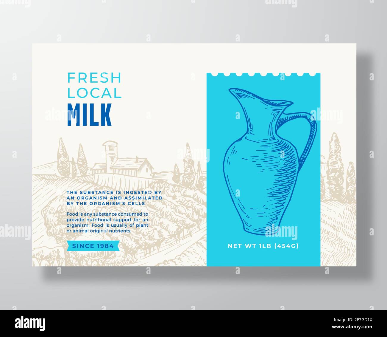 Modern dairy farm landscape Stock Vector Images - Alamy