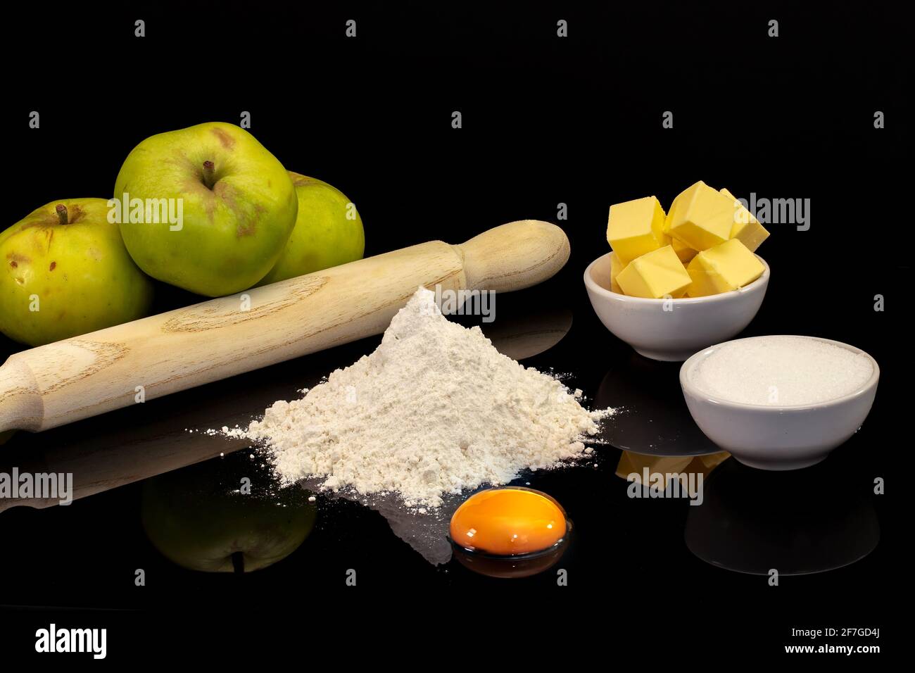 What you need to make an apple pie Stock Photo