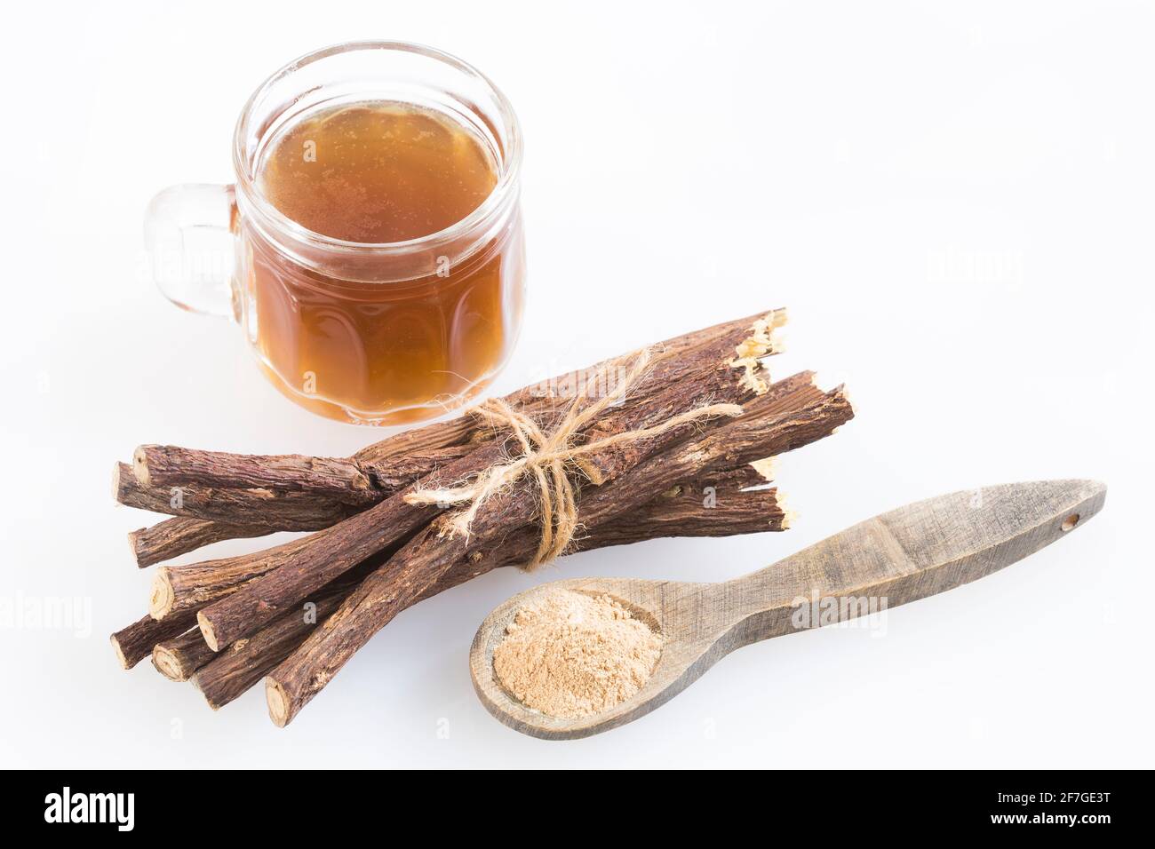 Licorice cup of tea Glycyrrhiza glabra. Licorice root has medicinal