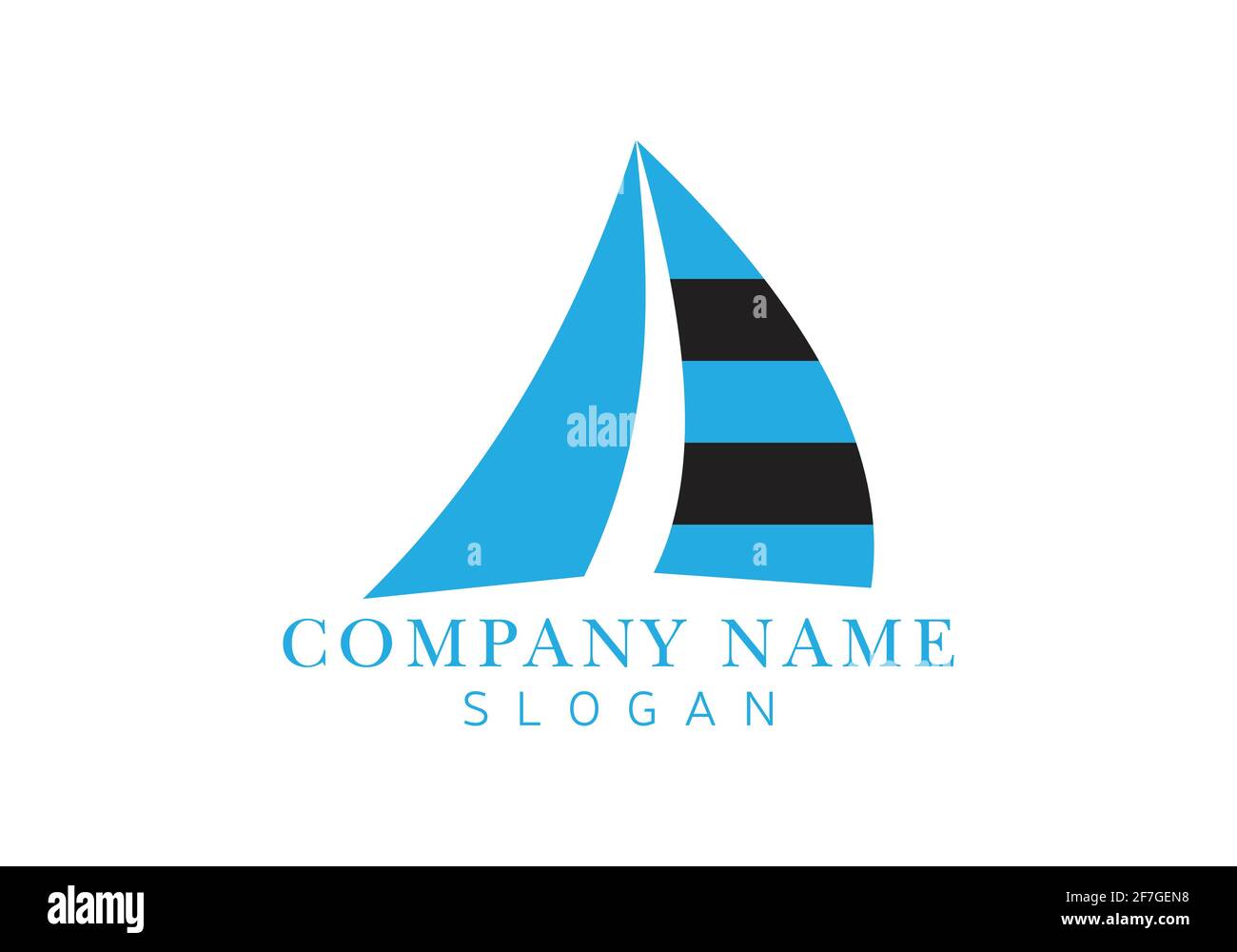 sail boat logo design vector template, Stock Vector