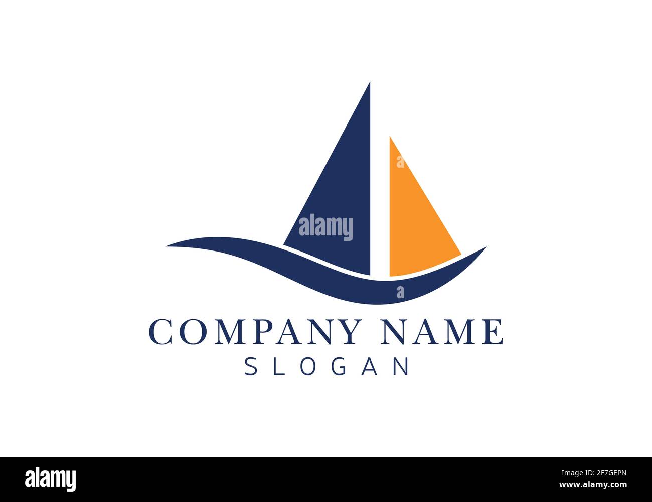 sail boat logo design vector template, Stock Vector