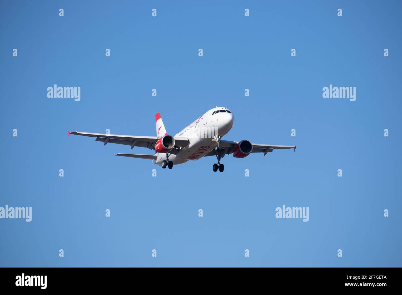 Boryspil, Ukraine - March 10, 2021: Austrian Airlines Airbus A319-112 Stock Photo