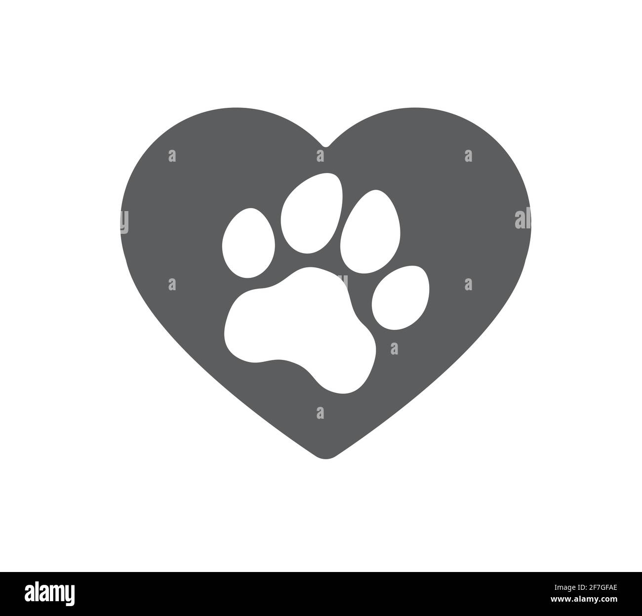 Dog Puppy Cat Paw Silhouette. Icons set. Stock Vector