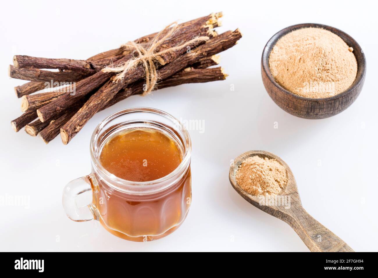 Licorice cup of tea Glycyrrhiza glabra. Licorice root has medicinal