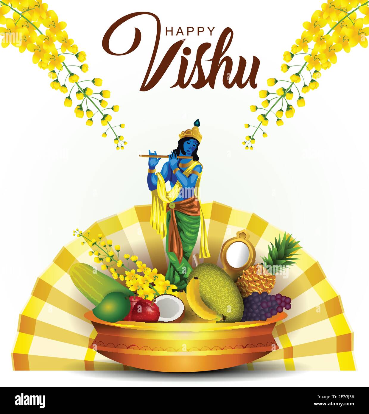 Happy Vishu greetings. April 14 Kerala festival with Vishu Kani ...