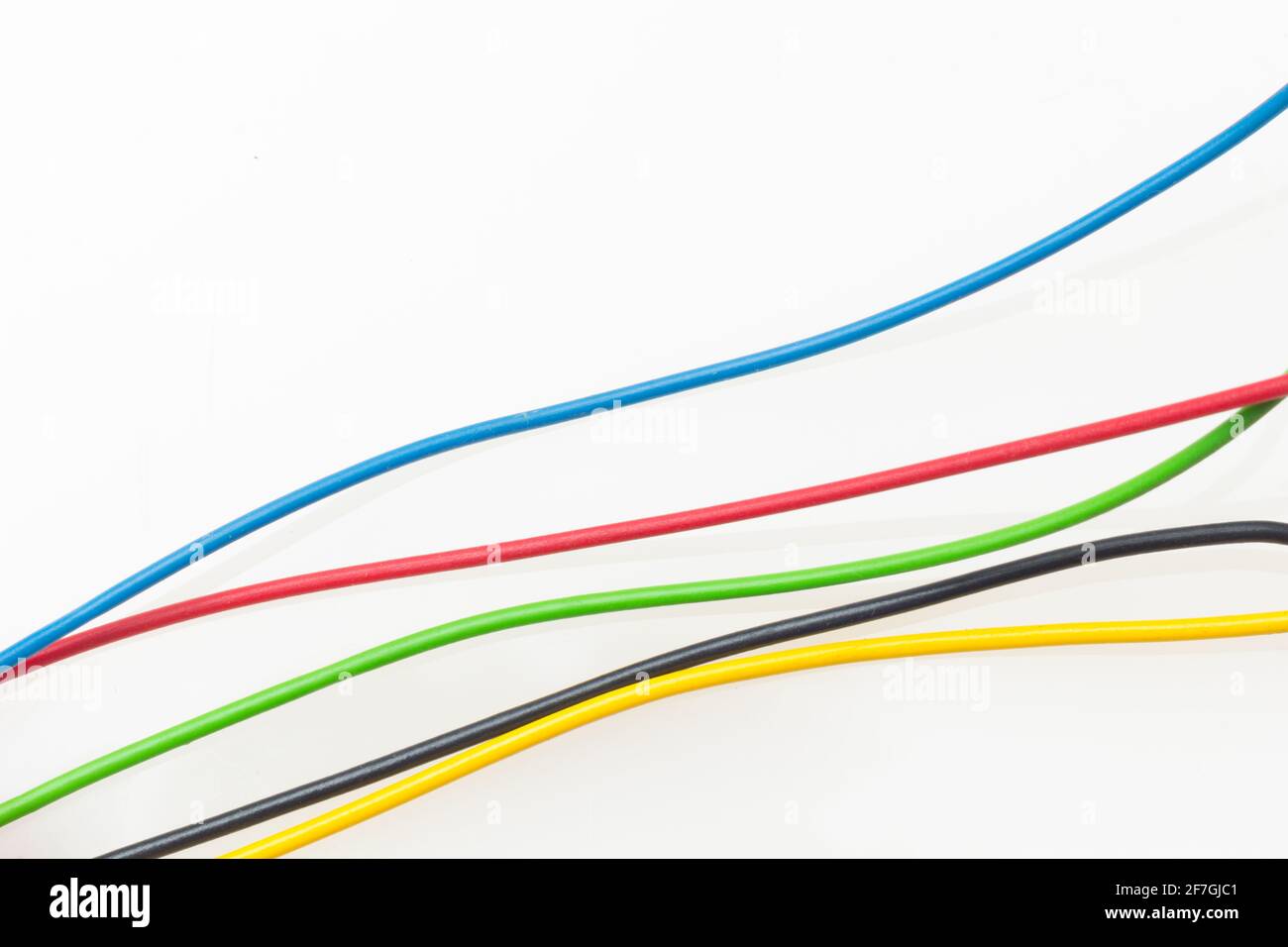 Colored wires, copper wires covered by colored plastic for electrical