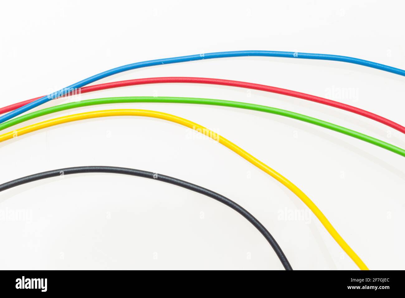 Colored wires, copper wires covered by colored plastic for electrical