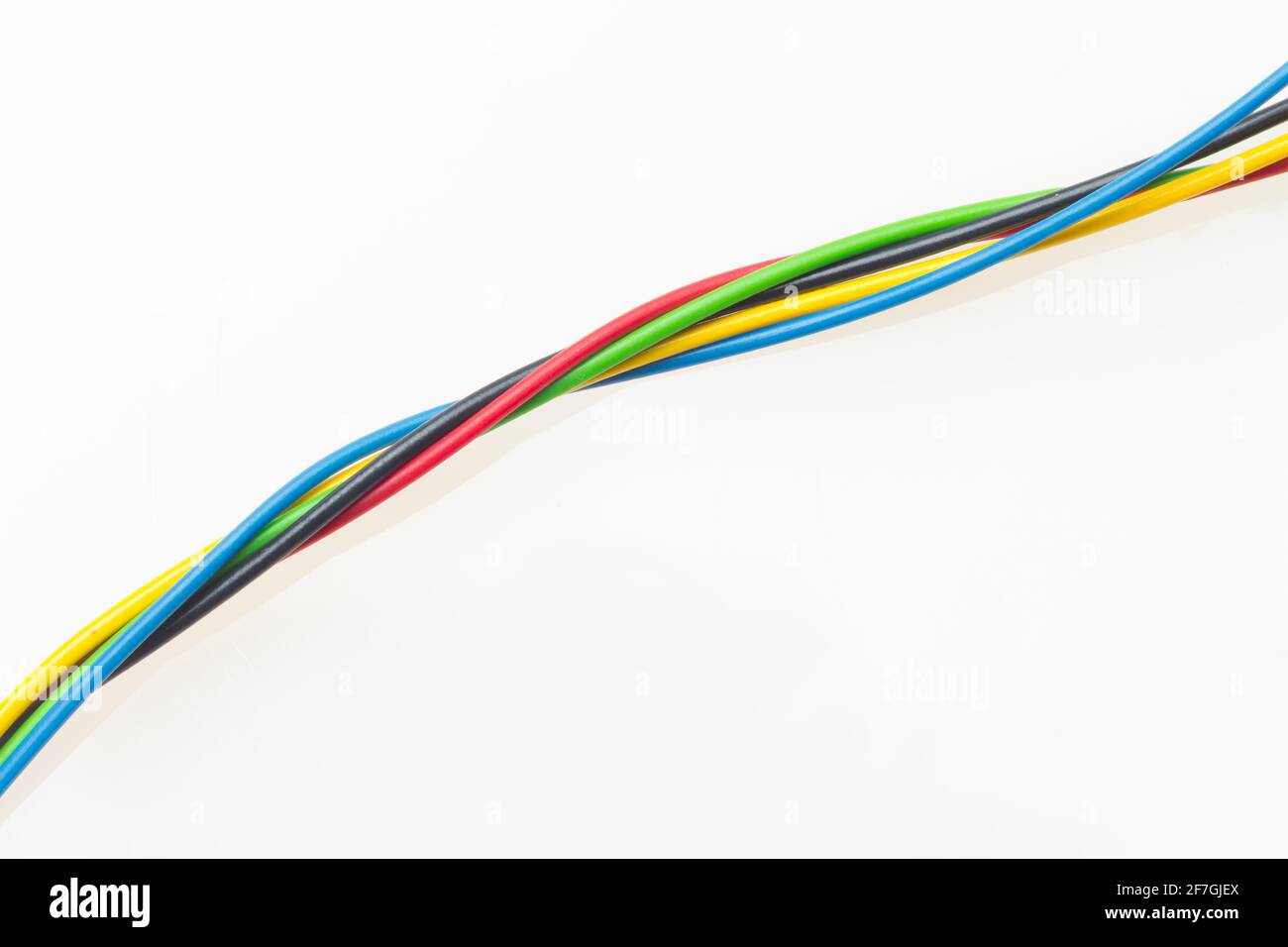 Colored wires, copper wires covered by colored plastic for electrical