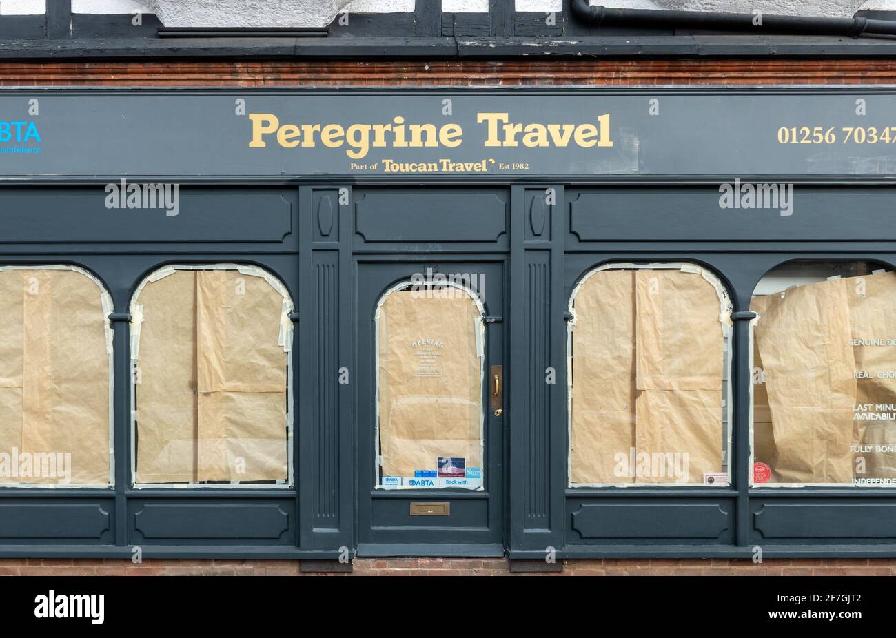 Peregrine Travel, part of Toucan Travel group, Odiham branch of the business closed down, Hampshire, UK Stock Photo