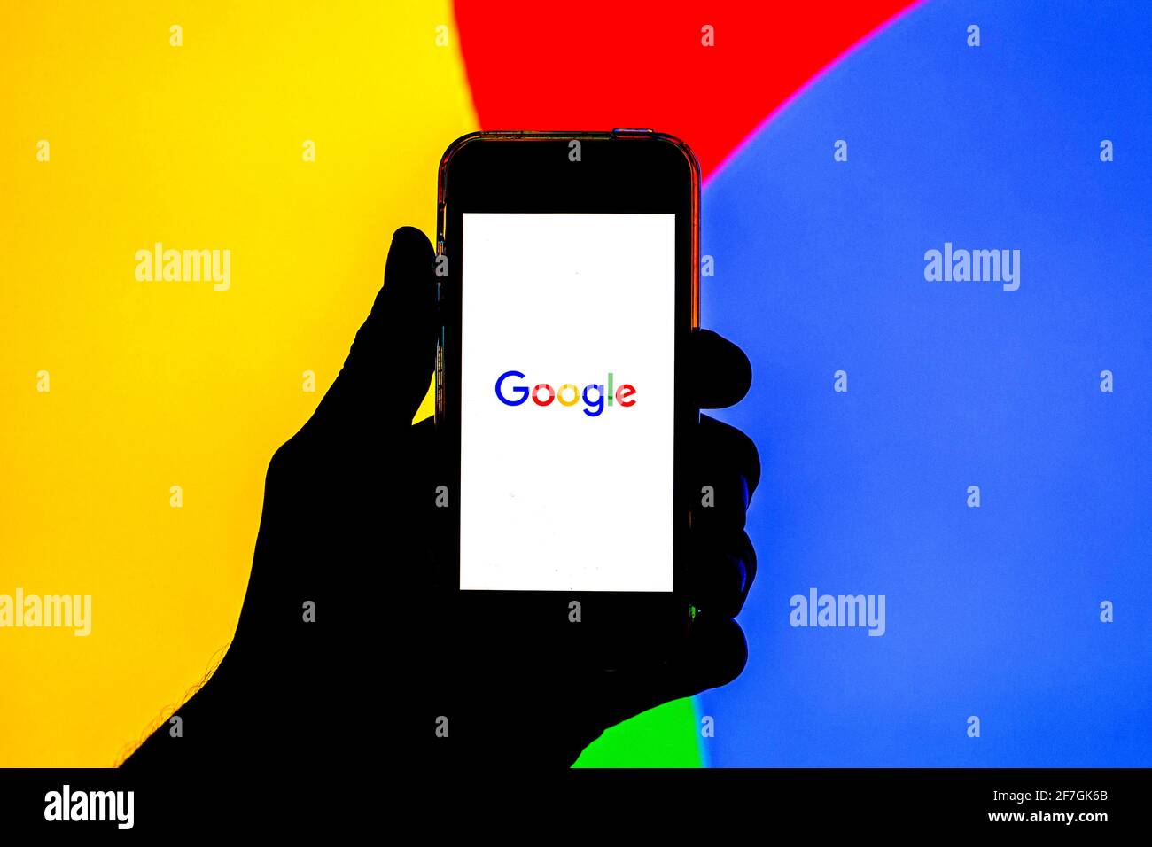 In this photo illustration, the Google app seen displayed on a