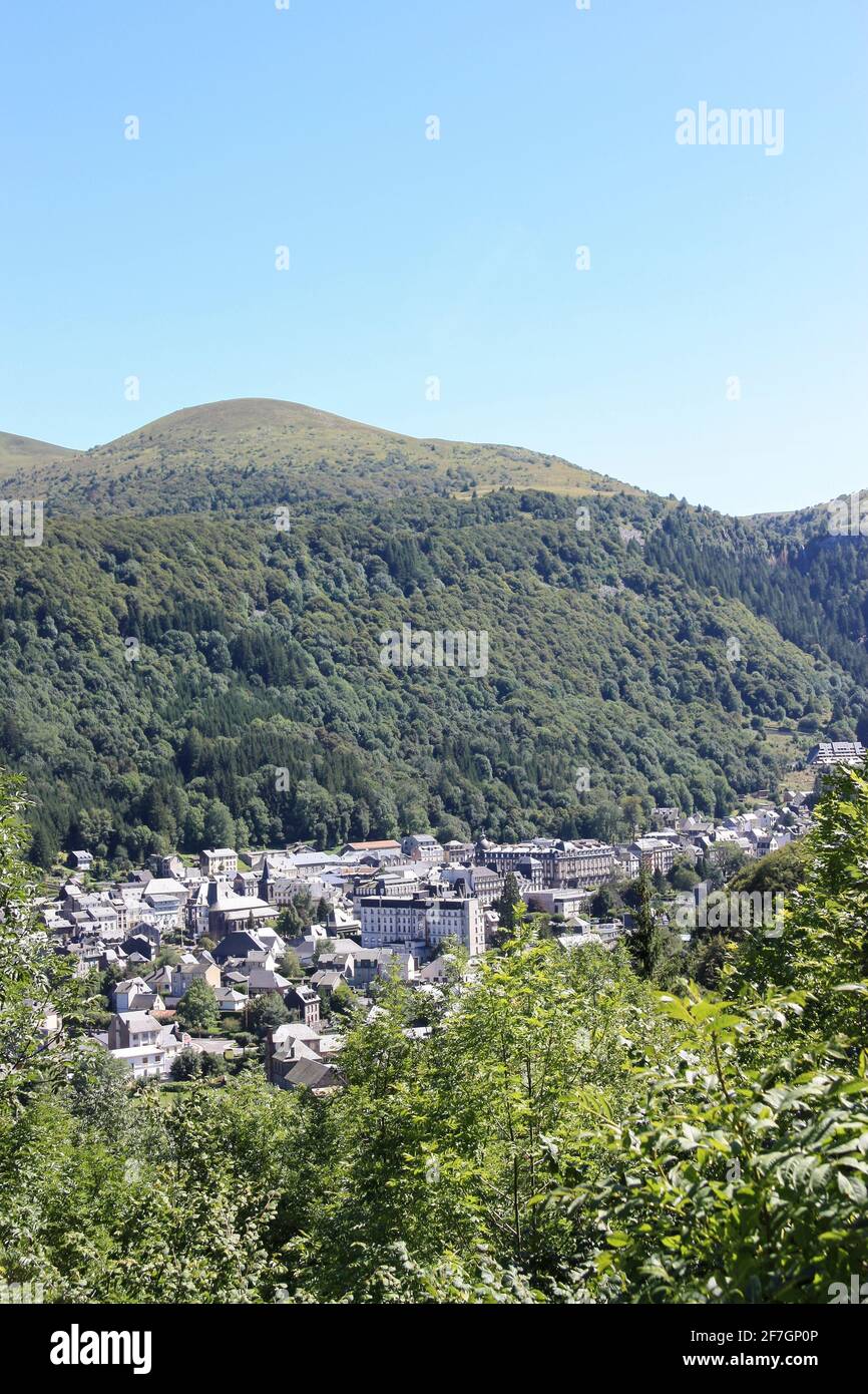 Aerial view of Le MontDore ski resort in the PuydeDome, Auvergne