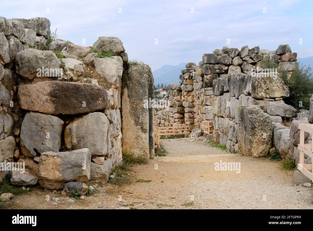 cyclopes walls and castle of Tiryns, Greece, Europe Stock Photo