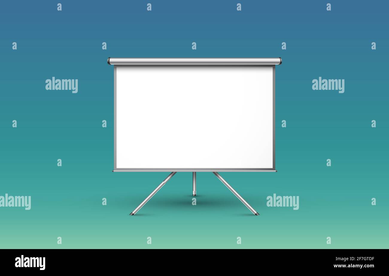 Scene presentations board, table white display. Vector illustration