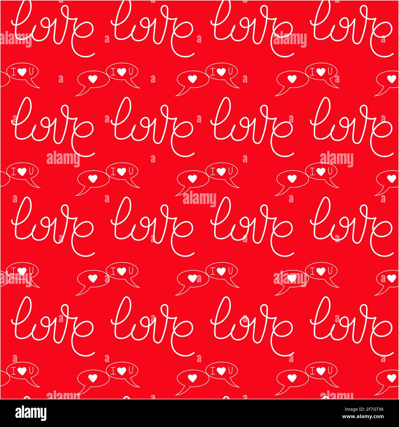 For Valentines Day pattern . Outline style. Stock Vector