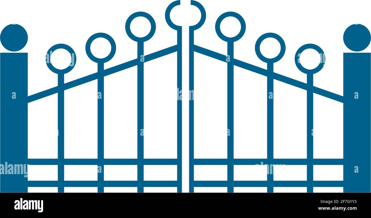 Gate icon logo flat design vector template illustration Stock Vector