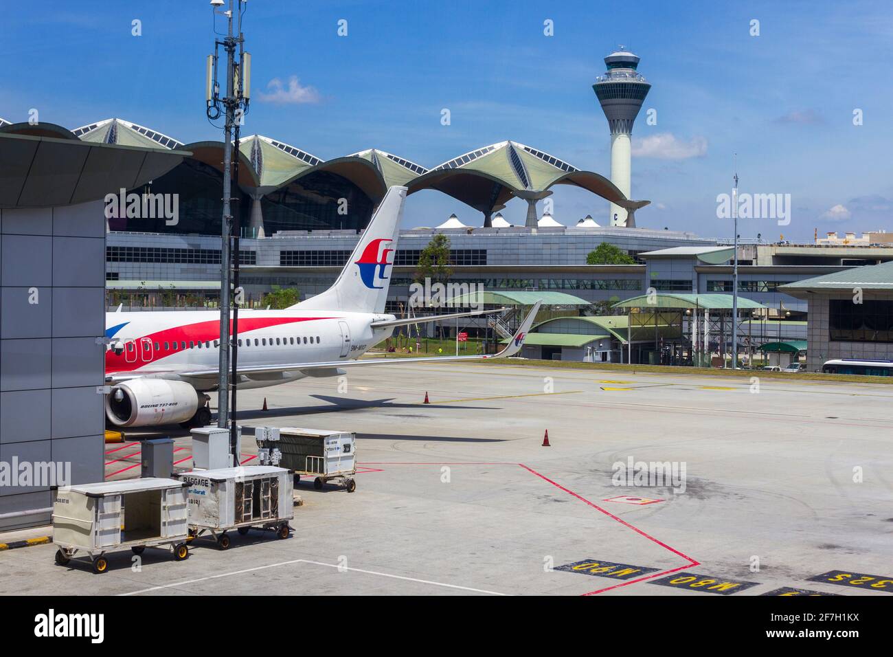 Kuala Lumpur, Malaysia - March 14, 2020: Malaysia Airline planes at departure gate in KLIA international airport located in Sepang near Kuala Lumpur, Stock Photo