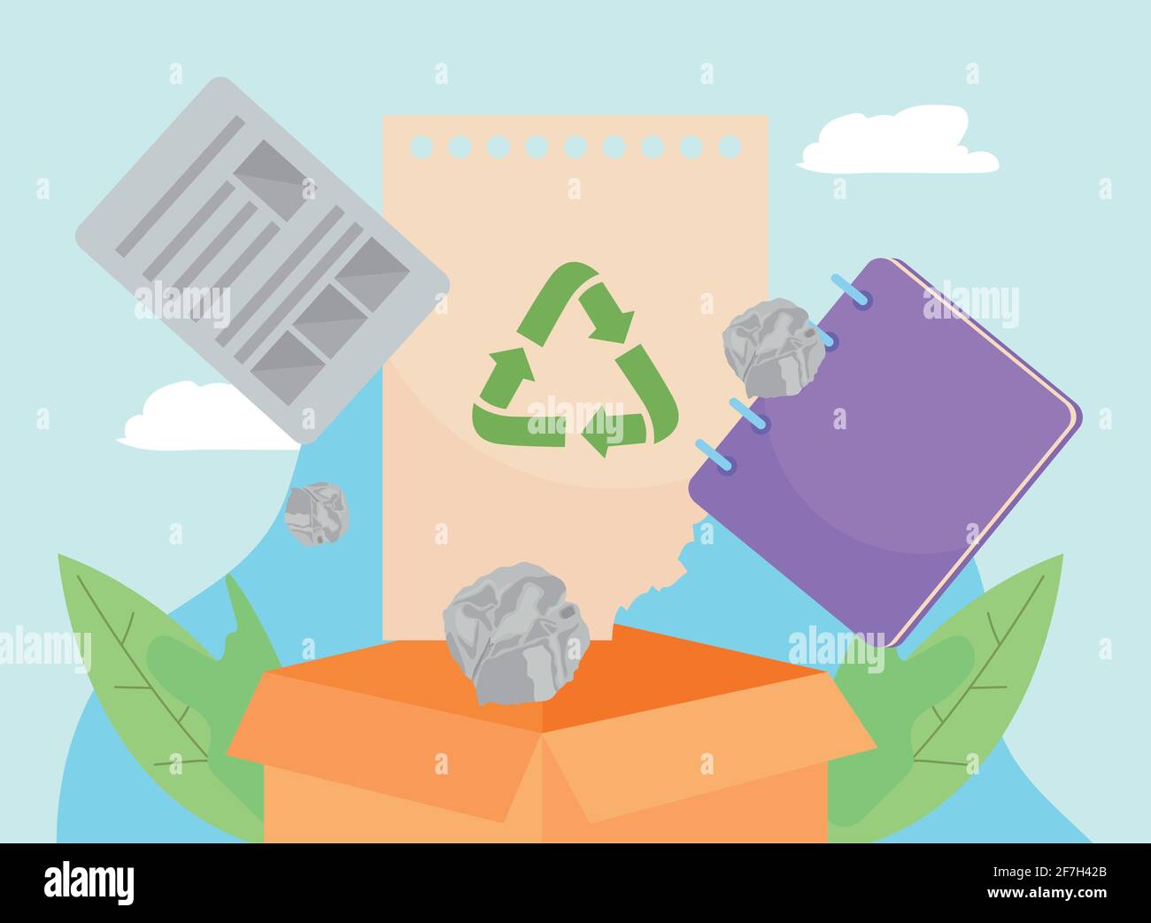 Recycle box with paper icons Stock Vector Image & Art - Alamy