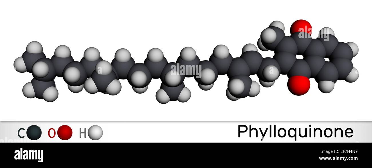 Phytomenadione, vitamin K1, phylloquinone molecule. It is essential fat