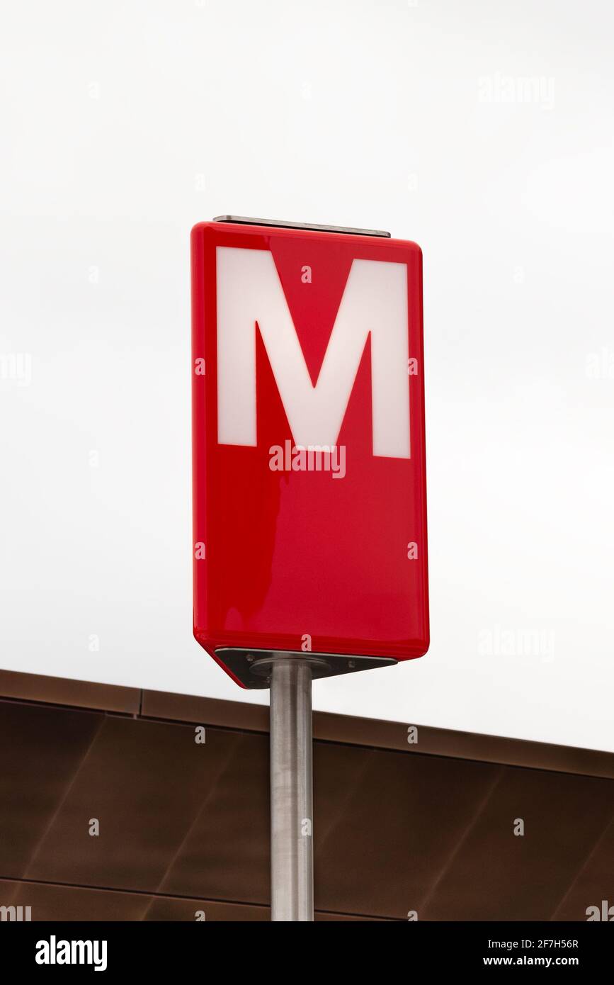 Metro station sign in Helsinki Finland Stock Photo - Alamy Metro station sign in Helsinki Finland Stock Photo - Alamy